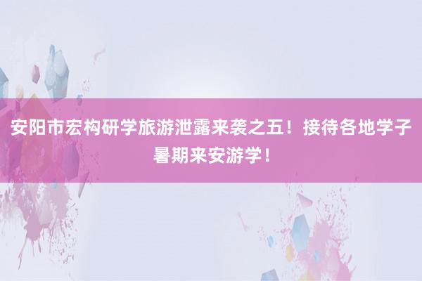 安阳市宏构研学旅游泄露来袭之五！接待各地学子暑期来安游学！