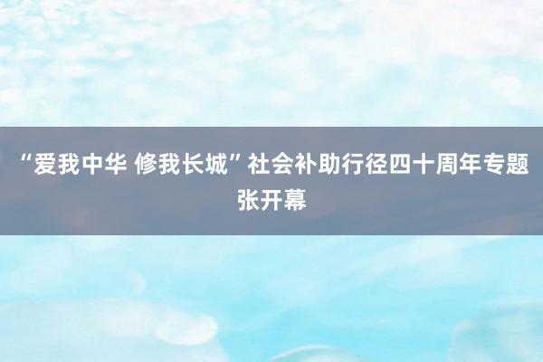 “爱我中华 修我长城”社会补助行径四十周年专题张开幕