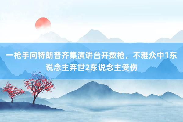 一枪手向特朗普齐集演讲台开数枪，不雅众中1东说念主弃世2东说念主受伤