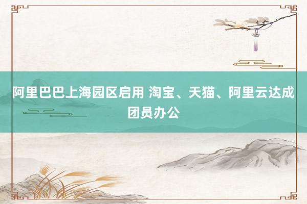 阿里巴巴上海园区启用 淘宝、天猫、阿里云达成团员办公