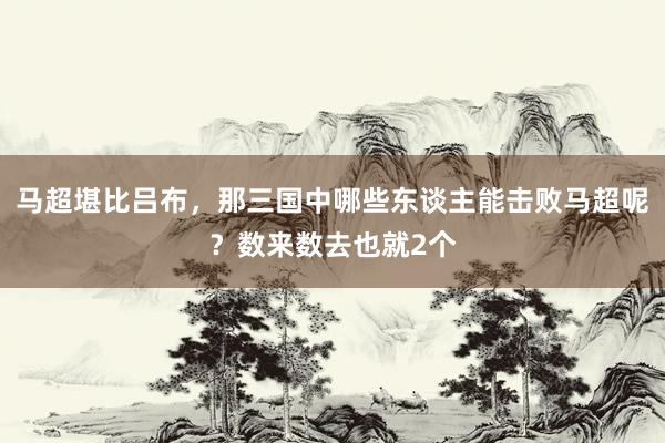 马超堪比吕布，那三国中哪些东谈主能击败马超呢？数来数去也就2个